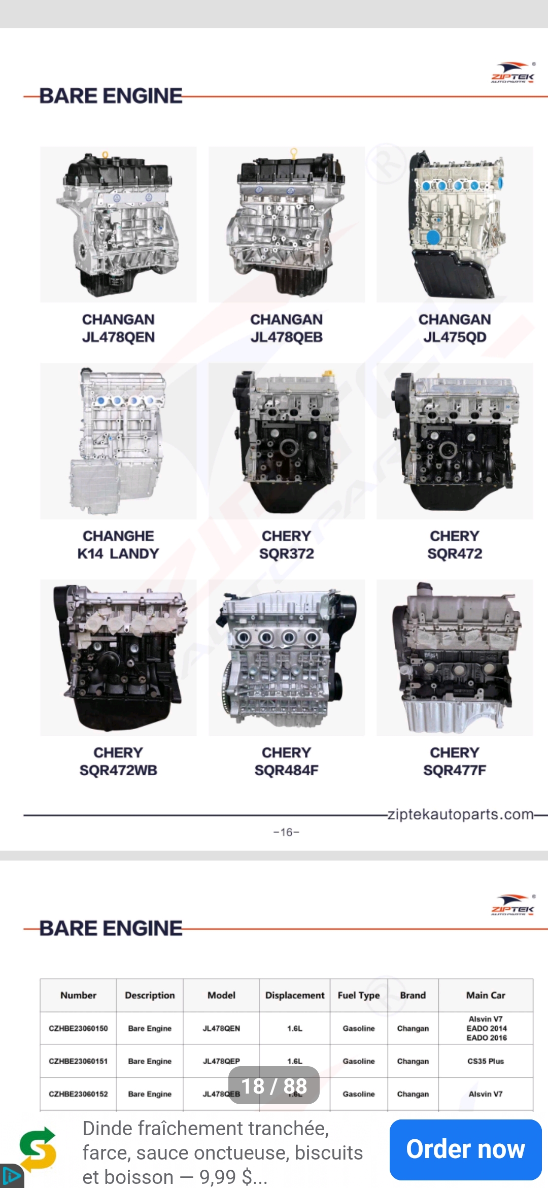 Image du produit Moteurs De Voiture Changan, Changhe, Chery Neuf