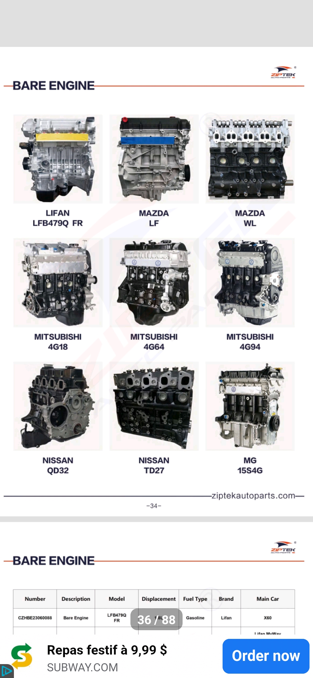 Image du produit Bare Engine Mitsubishi, Mazda, Lifan