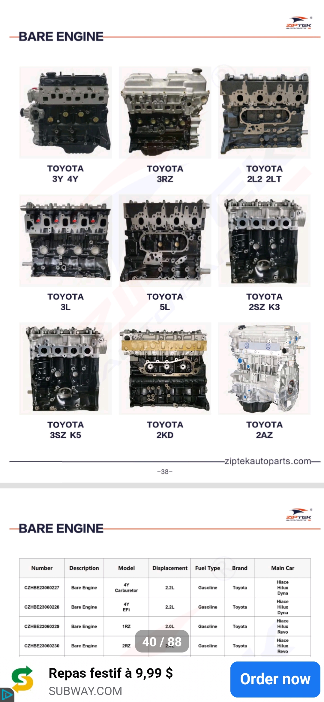 Image du produit Bare Engine Toyota